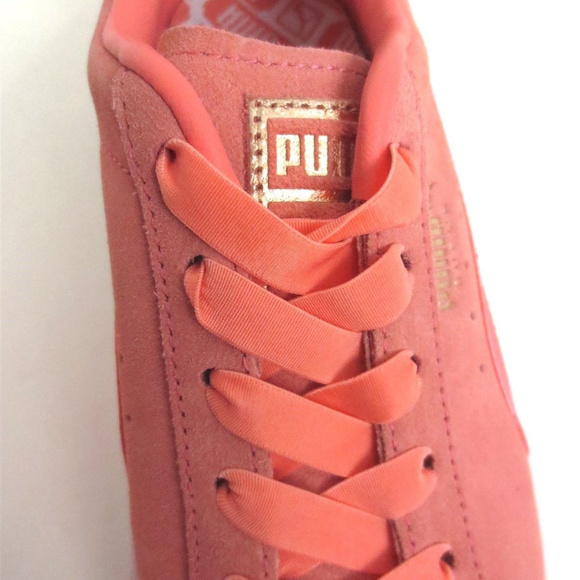 puma suede bow pink